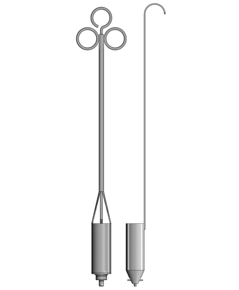 Colector / Sampler de líquidos con apertura para el pulgar, acero inoxidable V4A, volumen 100 ml - 2