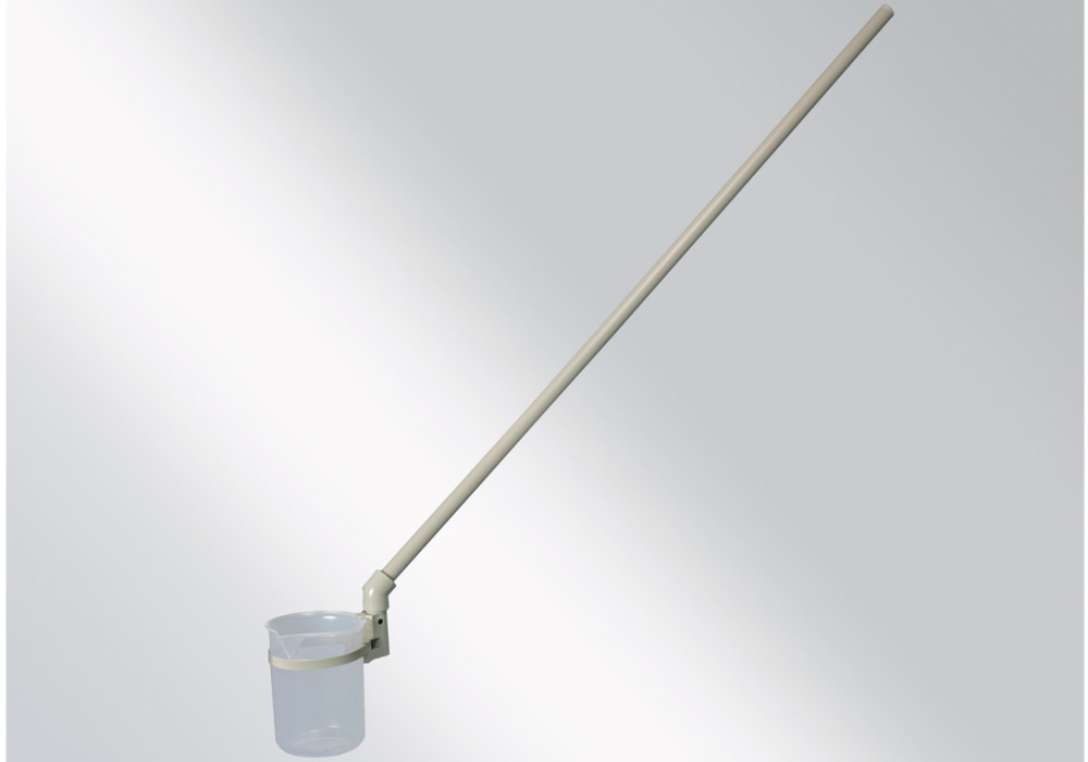 Scoop, for aggressive media, with fixed holding rod, in polypropylene, 1000 ml volume - 1