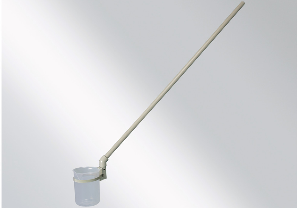 Scoop, for aggressive media, with fixed holding rod, in polypropylene, 600 ml volume - 1