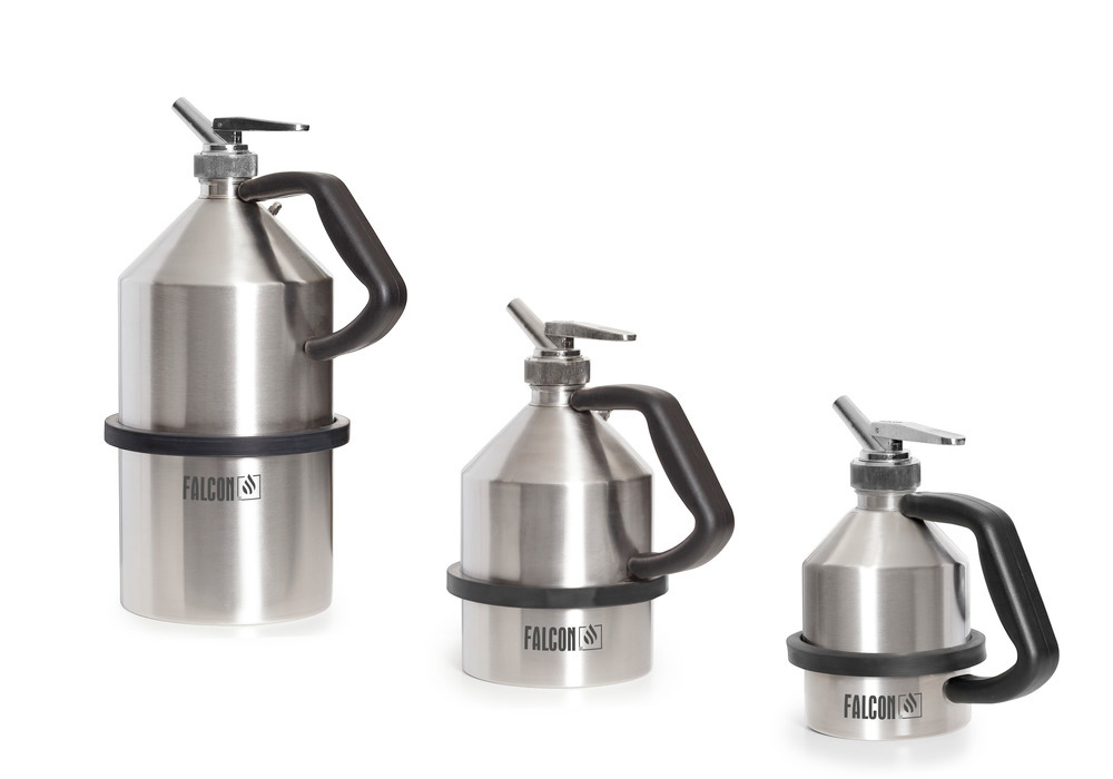 FALCON safety jug in stainless steel, with fine dosing tap, 1 litre - 2
