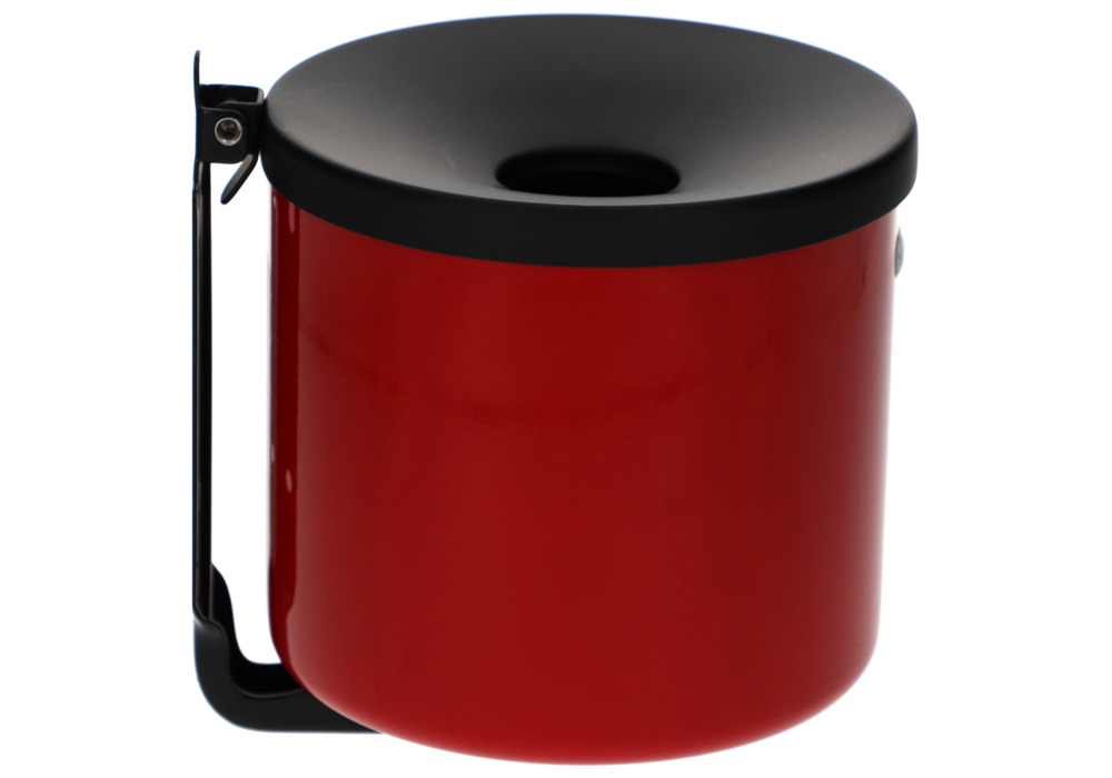 Cenicero de pared autoextinguible, volumen de 2,4 litros, rojo - 5