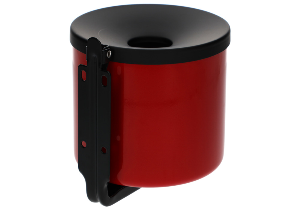 Cenicero de pared autoextinguible, volumen de 2,4 litros, rojo - 4