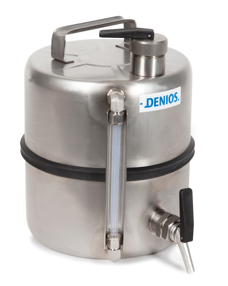 Stainless steel floor mounted device with level indicator, 10 litre volume - 2