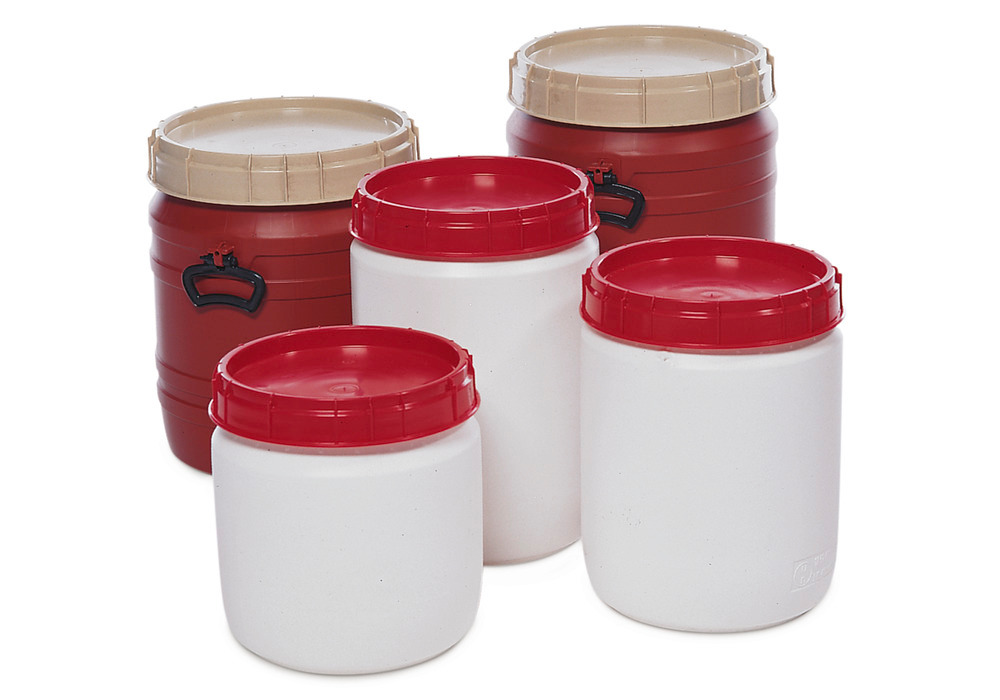 Rummelig beholder SWH 55, af polyethylen (PE), 55 liters volumen, beige/rød - 1