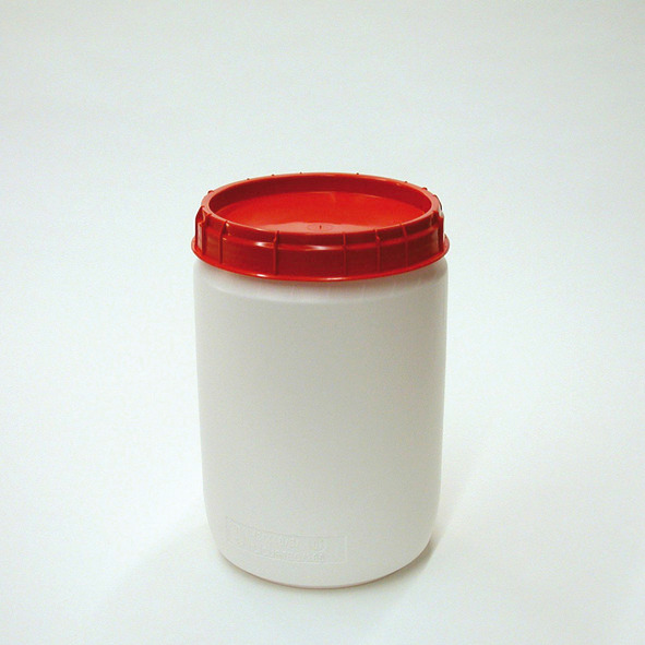 Sud se širokým hrdlem typ SWH 39 z polyethylenu, bílý s červeným víkem, objem 39 l - 1