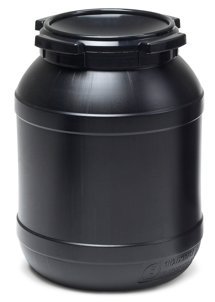 Romslig beholder WH 15, 15 liter, sort, med UV-beskyttelse og UN-godkjenning