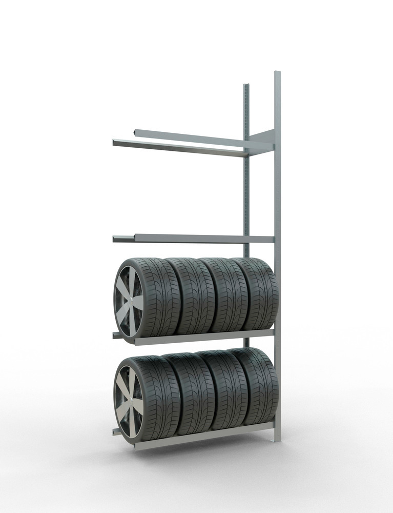 Rayonnage pour pneus, élément complémentaire, 1156 x 436 x 2750 mm, 4 étagères, galvanisé - 2