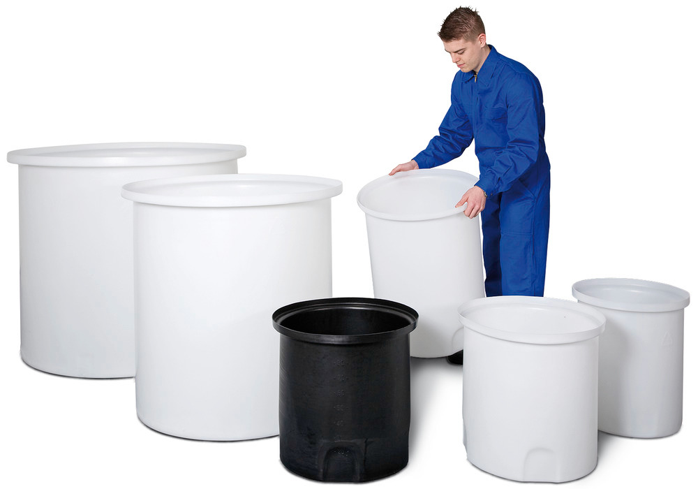 Záchytná nádoba, pro skladovací a dávkovací nádoby, objem 210 litrů, černá - 1