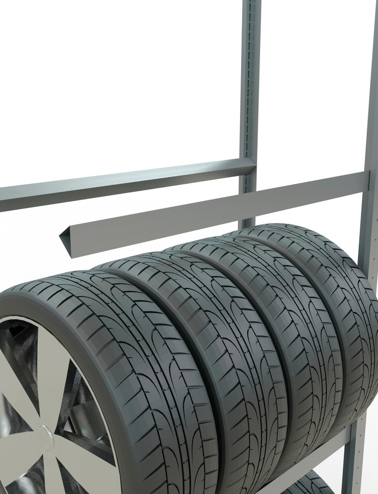 Rayonnage pour pneus, élément complémentaire, 906 x 436 x 2750 mm, 4 étagères, galvanisé - 3
