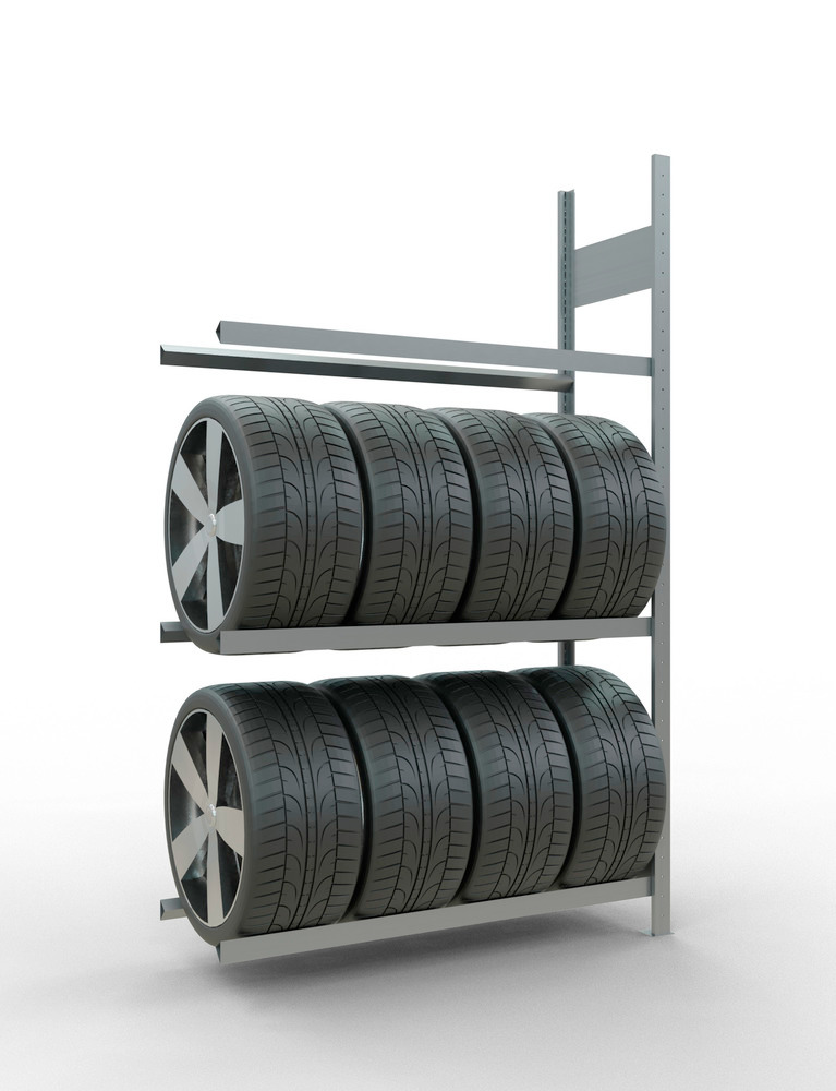 Rayonnage pour pneus, élément complémentaire, 1206 x 436 x 2000 mm, 3 étagères, galvanisé - 2