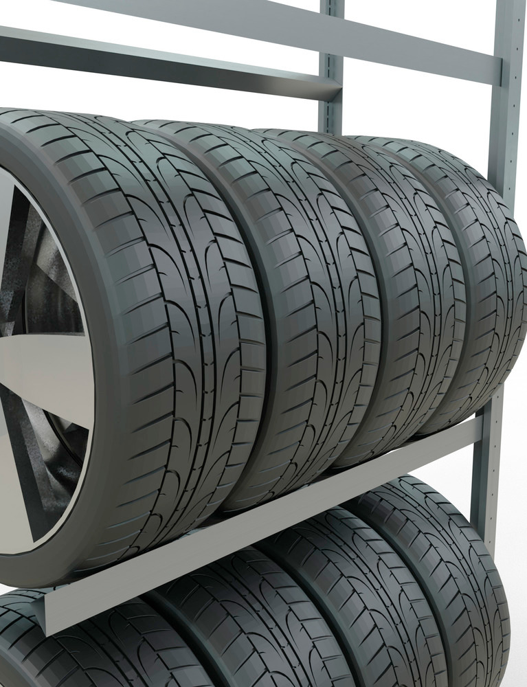 Rayonnage pour pneus, élément complémentaire, 1056 x 436 x 2000 mm, 3 étagères, galvanisé - 3