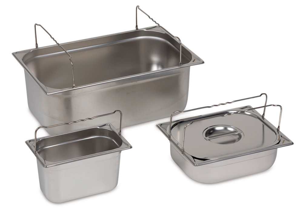Small container GN-B 2/3-150, stainless steel, with handle, 12.7 litre capacity - 2