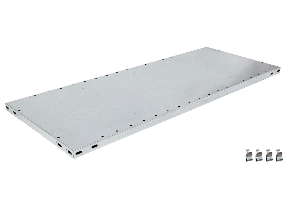 Extra plank FBR150, 1300 x 300 mm, gegalvaniseerd, incl. 4 plankdragers - 1