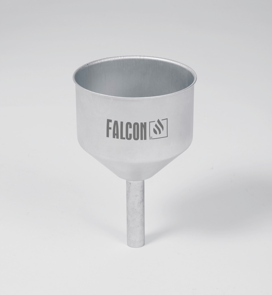 Entonnoir en inox pour bidons FALCON, tube 23 mm (95 mm long), ouverture de remplissage Ø 138 mm - 3