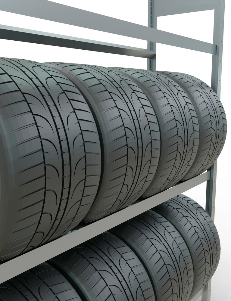 Regál na pneumatiky, základné pole, 3 skladovacie úrovne, 1500 mm, 1506 x 436 x 2000 mm - 3