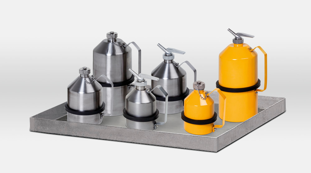 Safety Can - 5-Liter - Galvanized Steel - Screw Lid - Powder-Coated Yellow - Flammable Liquids - 4