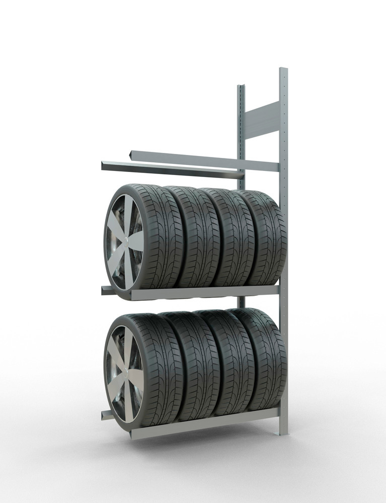 Rayonnage pour pneus, complément, 3 niveaux, largeur des rayons 900 mm, 906 x 436 x 2000 mm - 2