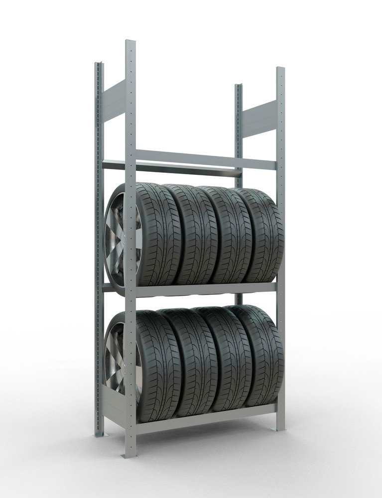 Regál na pneumatiky, základné pole, 3 skladovacie úrovne, 900 mm, 960 x 436 x 2000 mm - 2