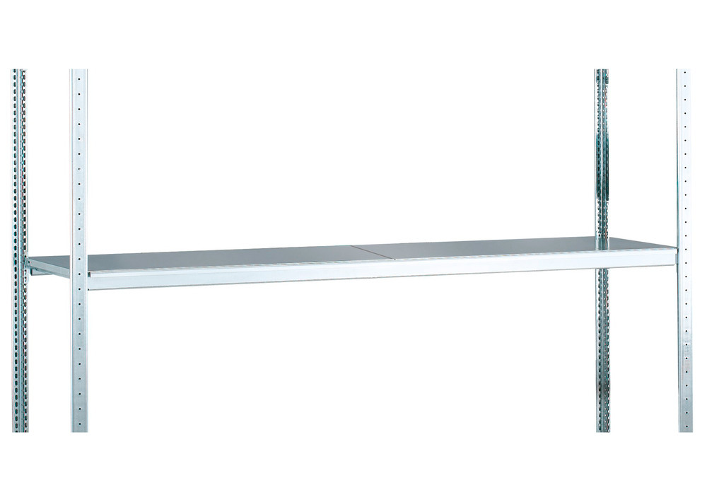 Zusatzebene Weitspannregal mit Stahlböden, 1500 x 400 mm, verzinkt - 1