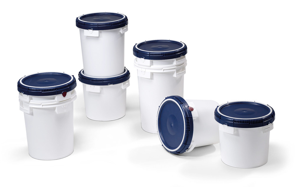 Click Pack X container, 15l, white, with lid, nestable, with UN approval - 2