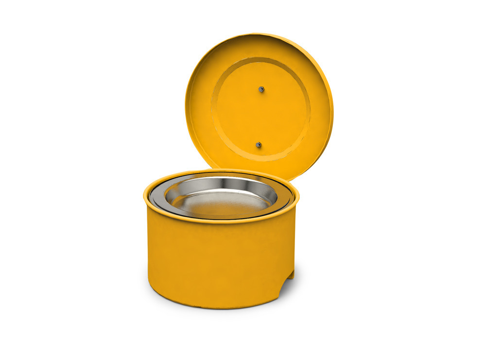 Recipiente de imersão para lavagem de peças pequenas, aço lacado, amarelo, com cesto, 4 litros - 1