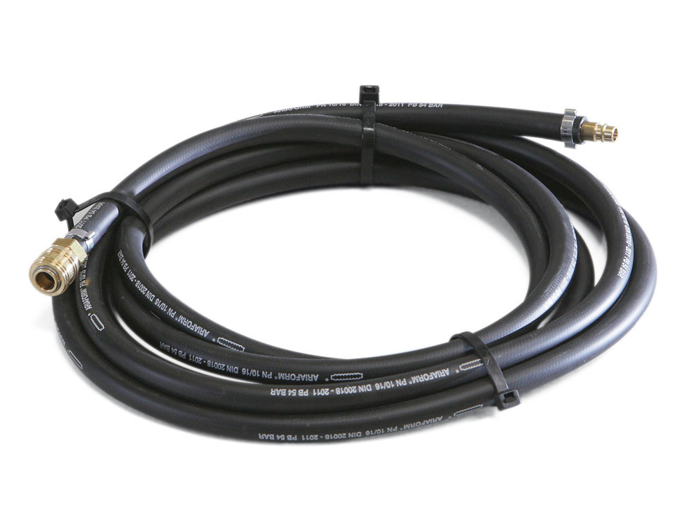 Trykluftslange til kloakdæksel, 10 m, sort (slidefast og UV-bestandig), med kobling og tud - 1