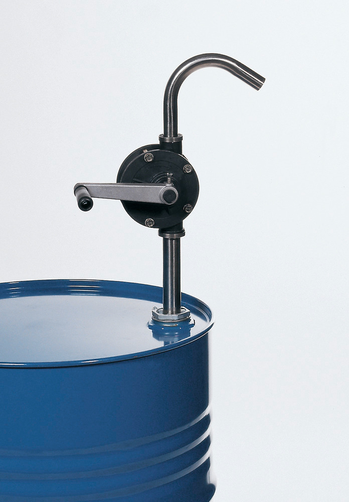 Hand crank rotation pump made from Polyethylene, for oils, corrosive and evaporating chemicals - 2