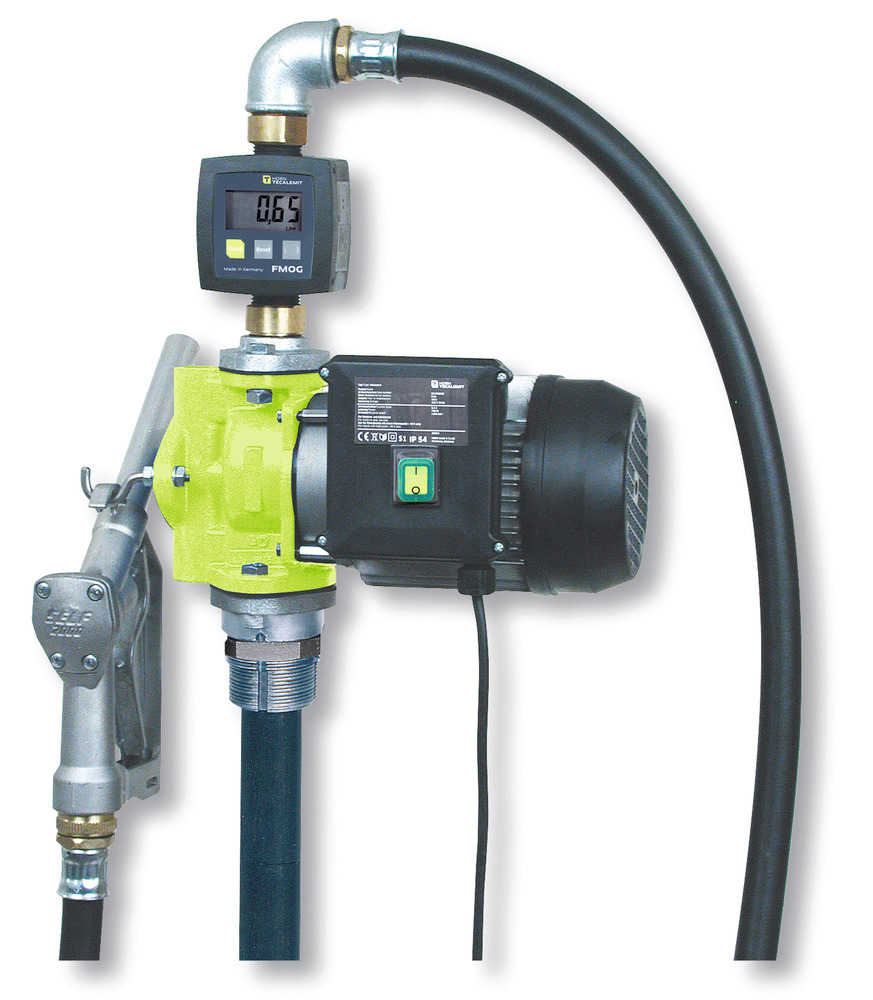 Electric drum pump V, with oil nozzle valve and flow meter, 840 mm submersion depth - 1
