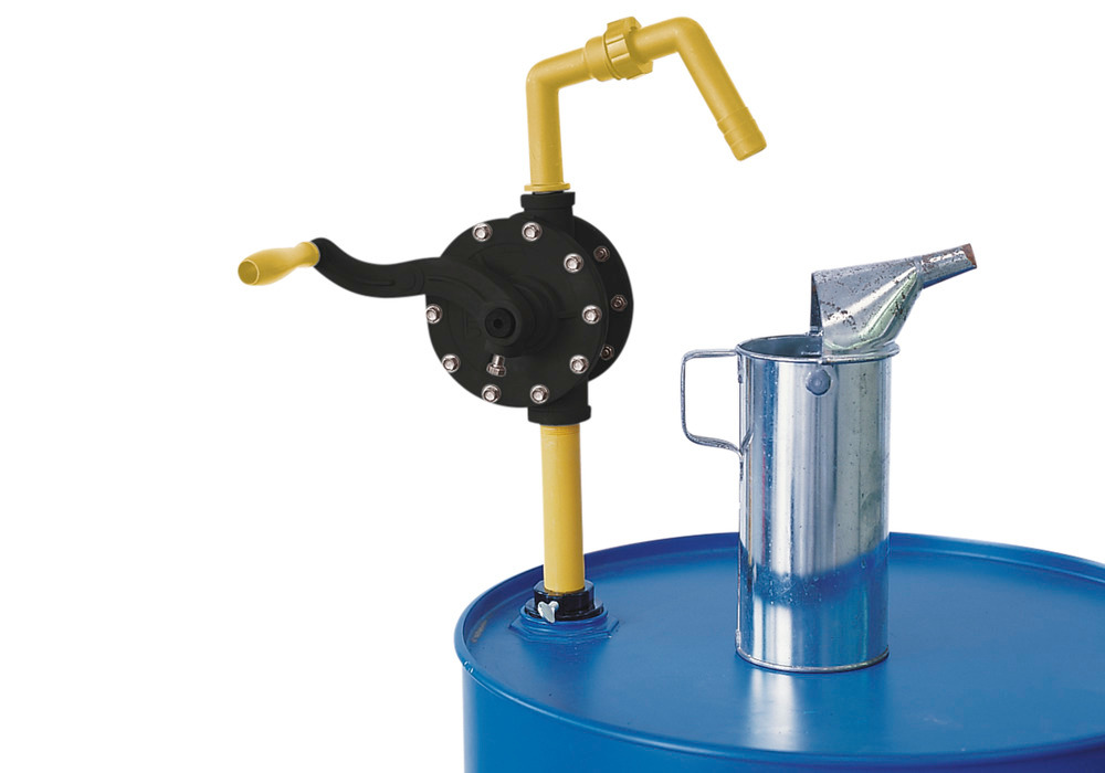 Pompa rotativa in plastica per acidi, soluzioni alcaline e soluzioni acquose, gialla