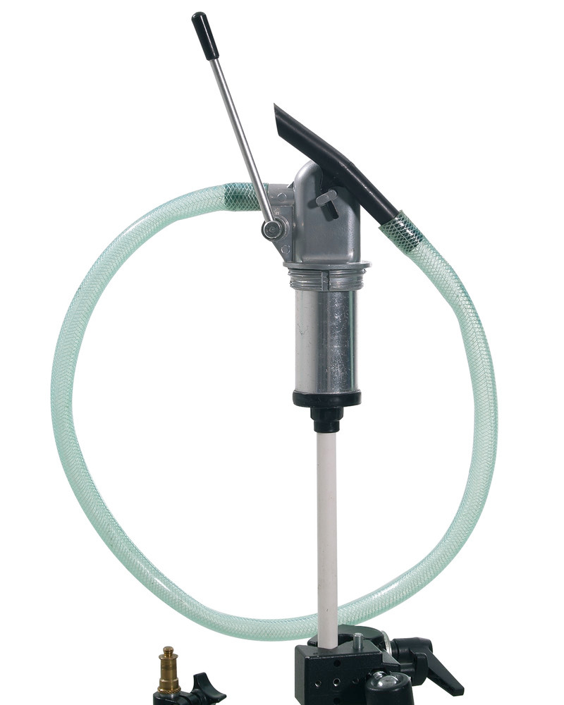 Lever drum pump made from zinc die cast, with PVC hose and discharge elbow, 700 mm diving depth - 1