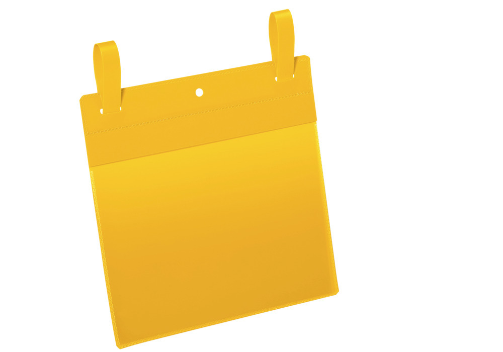 Busta per grigliati metallici con fascette di aggancio, A5, orizzontale, conf. = 50 pezzi, giallo - 1