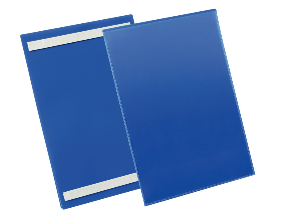 Självhäftande etikettficka A4 stående format, 50 st./förp., mörkblå - 2