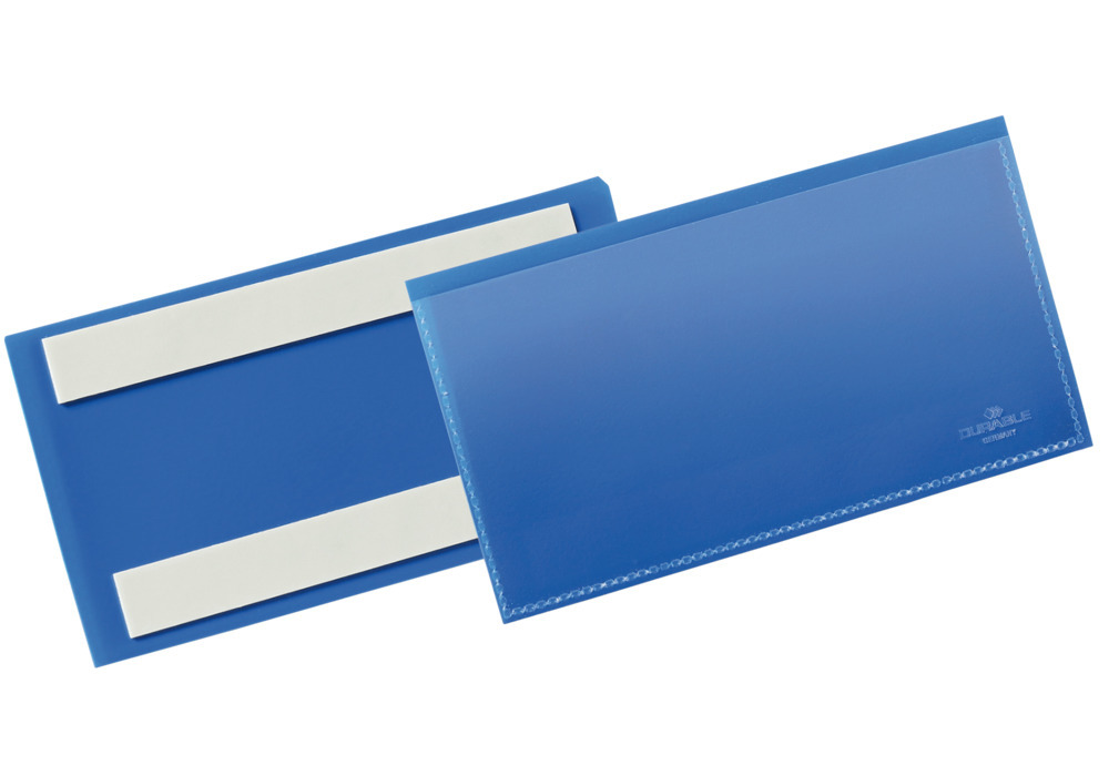 Selbstklebende Etikettentasche 150 x 67 mm, VE = 50 Stück, dunkelblau - 2