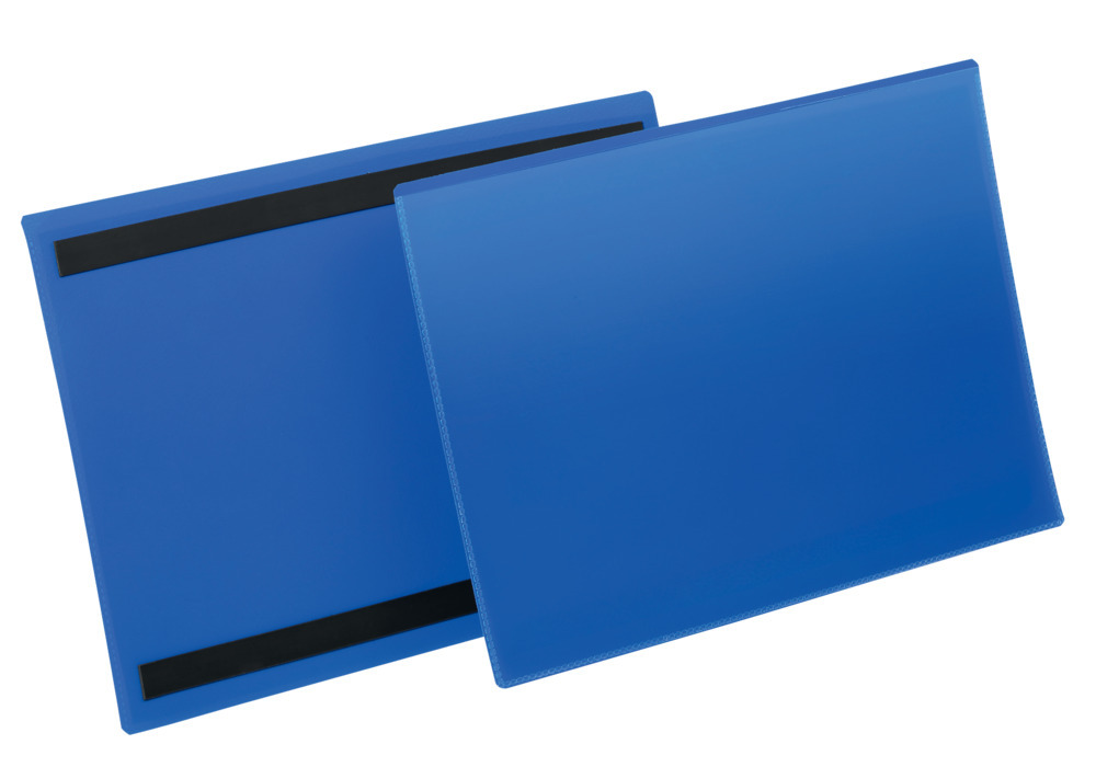 Bolsa identificaciones magnéticas A4 apaisado, pack = 50 piezas, azul oscuro - 1