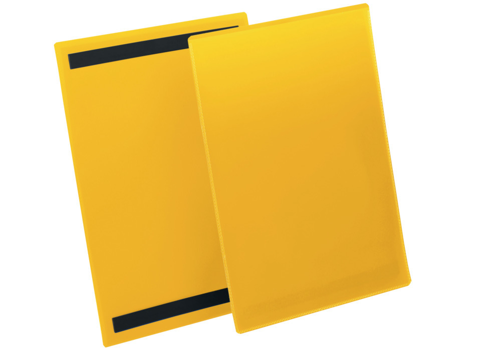 Magnetisk ficka A4 stående format, 50 st./förp., gul - 1