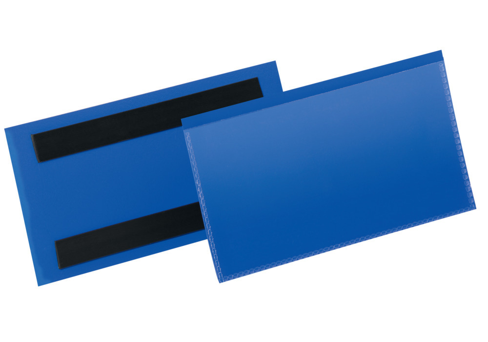 Pochette magnétique pour étiquette 100 x 38 mm, unité de vente = 50 pièces, bleu foncé - 1
