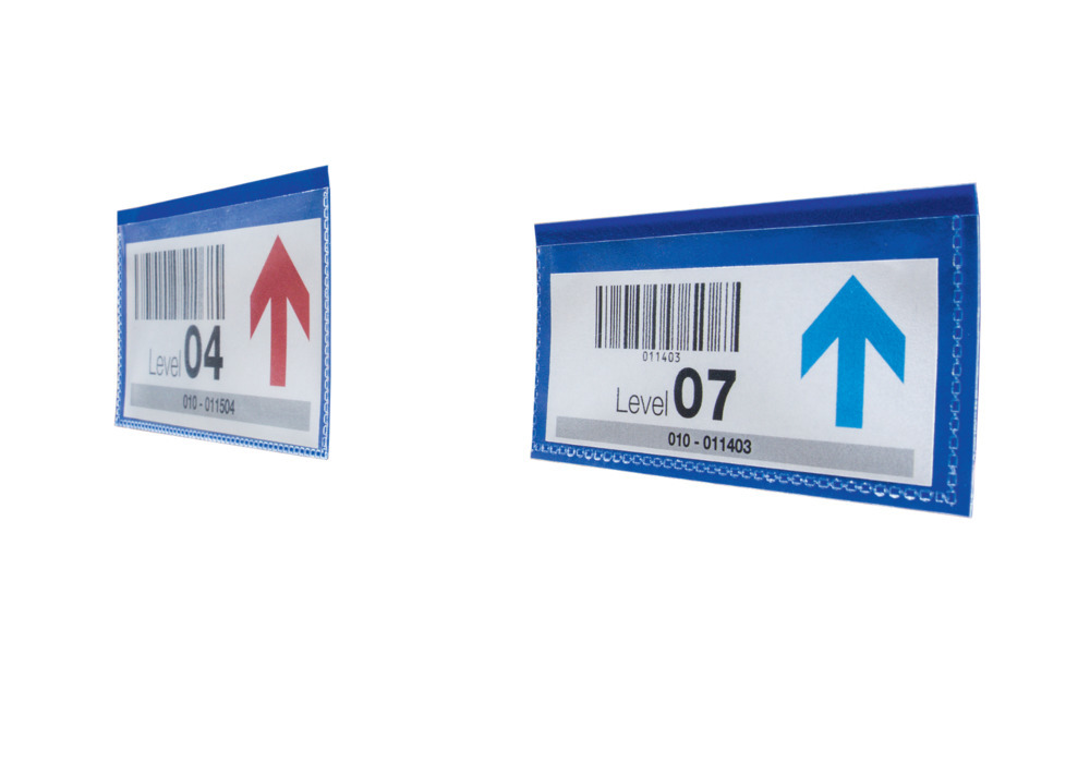 Magnetic label pocket 150 x 67 mm, pack = 50 pieces, dark blue - 1