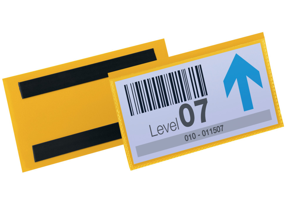 Magnetická kapsa na etikety, 150 x 67 mm, BJ = 50 ks, žlutá - 3