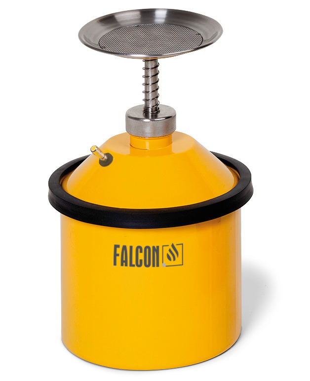 Contenitore FALCON in acc. con stantuffo, verniciato, 2,5 litri, con collegamento di messa a terra - 1