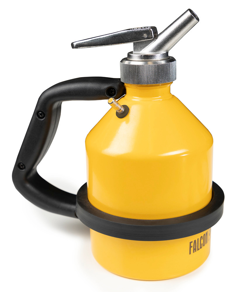 FALCON steel safety jug, painted, with fine dosing tap, 1 litre, with earthing connection - 1