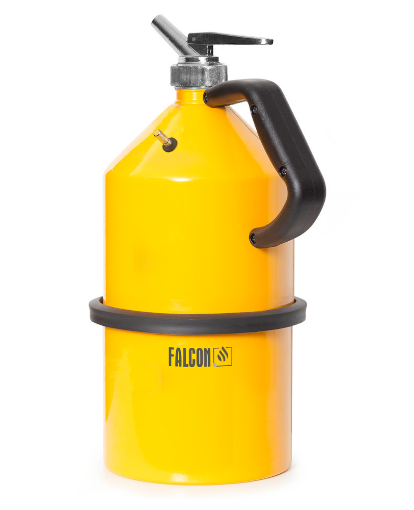 Säkerhetskanna FALCON av stål, lackerad, med fin doseringskran, 5 liter, med jordanslutning - 2
