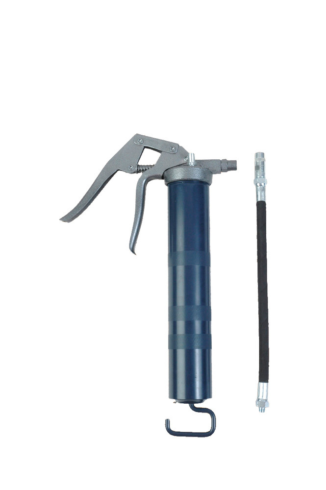 One-hand grease gun HP4-G, steel for 400 g cartridges, with 4 jaw coupler and reinforced rubber hose - 1