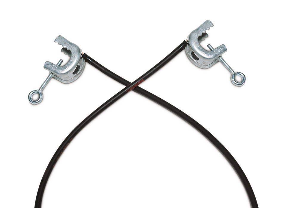 Cable de puesta a tierra con 2 roscas en C, aislado, longitud 2 m - 1