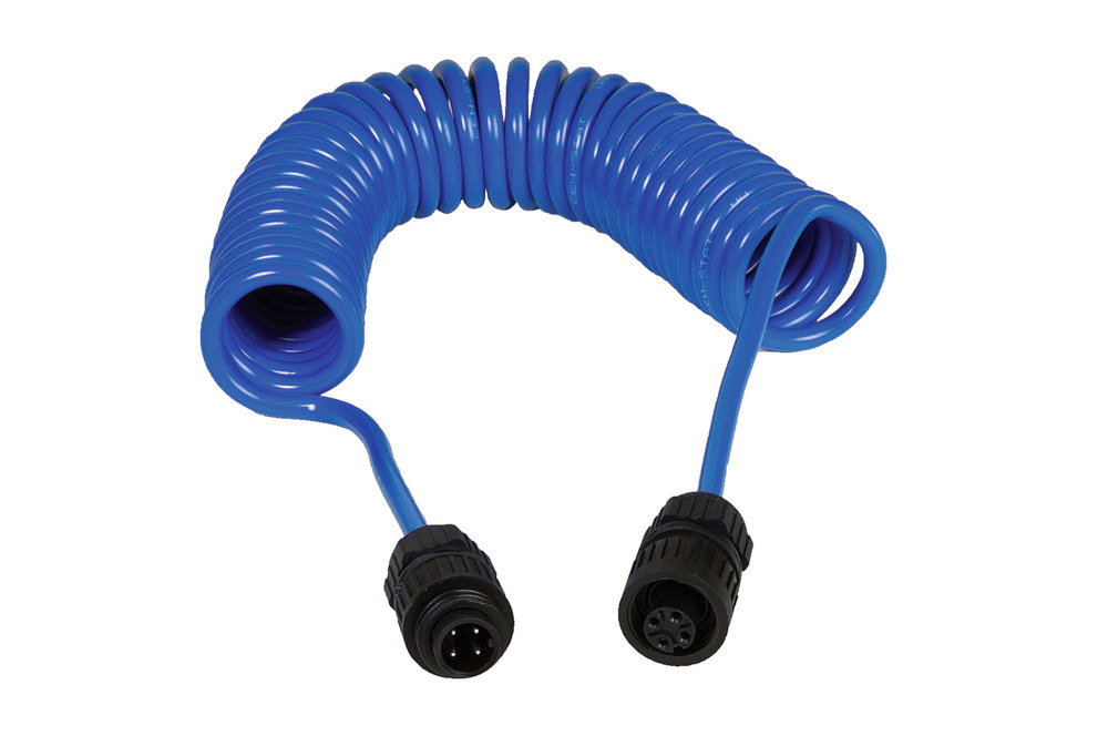 Replacement spiral cable 15 m, for earthing systems with monitoring, 2-core, blue, 2 x high-speed co - 1