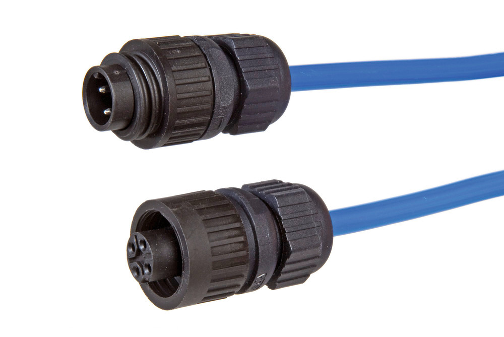 Dvoužilový spirálový kabel s rychlospojkami, pro zemnicí systémy s kontrolkou, 5 m - 2