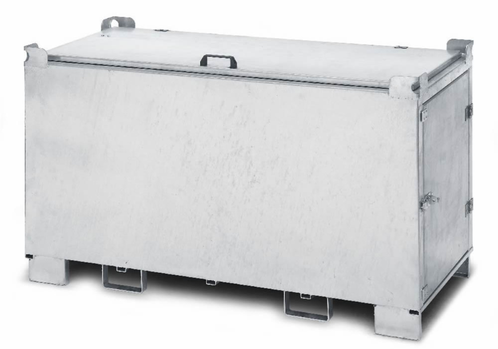 Säkerhetsbehållare av stål för lysrör, med lucka och fällbart lock, 1670 mm - 1