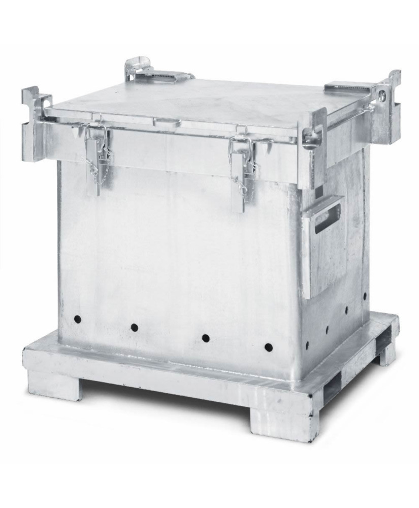 ASP-beholder til oppbevaring og transport av tomme spraybokser, 800 liters volumen, galvanisert