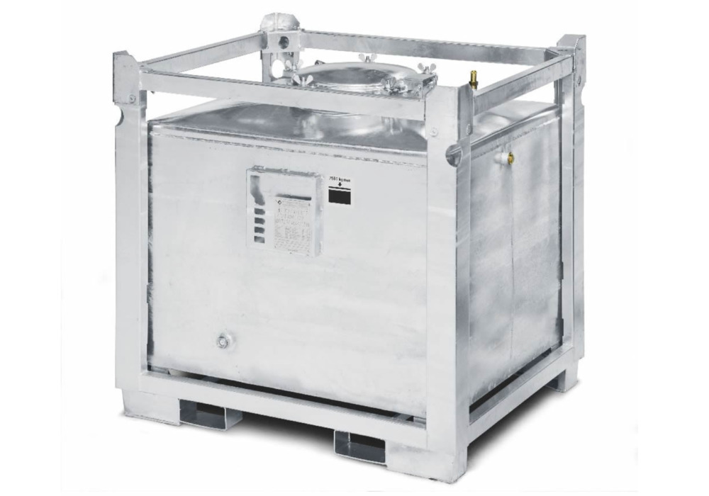ASF-Behälter, doppelwandig, 800 Liter Volumen, feuerverzinkt