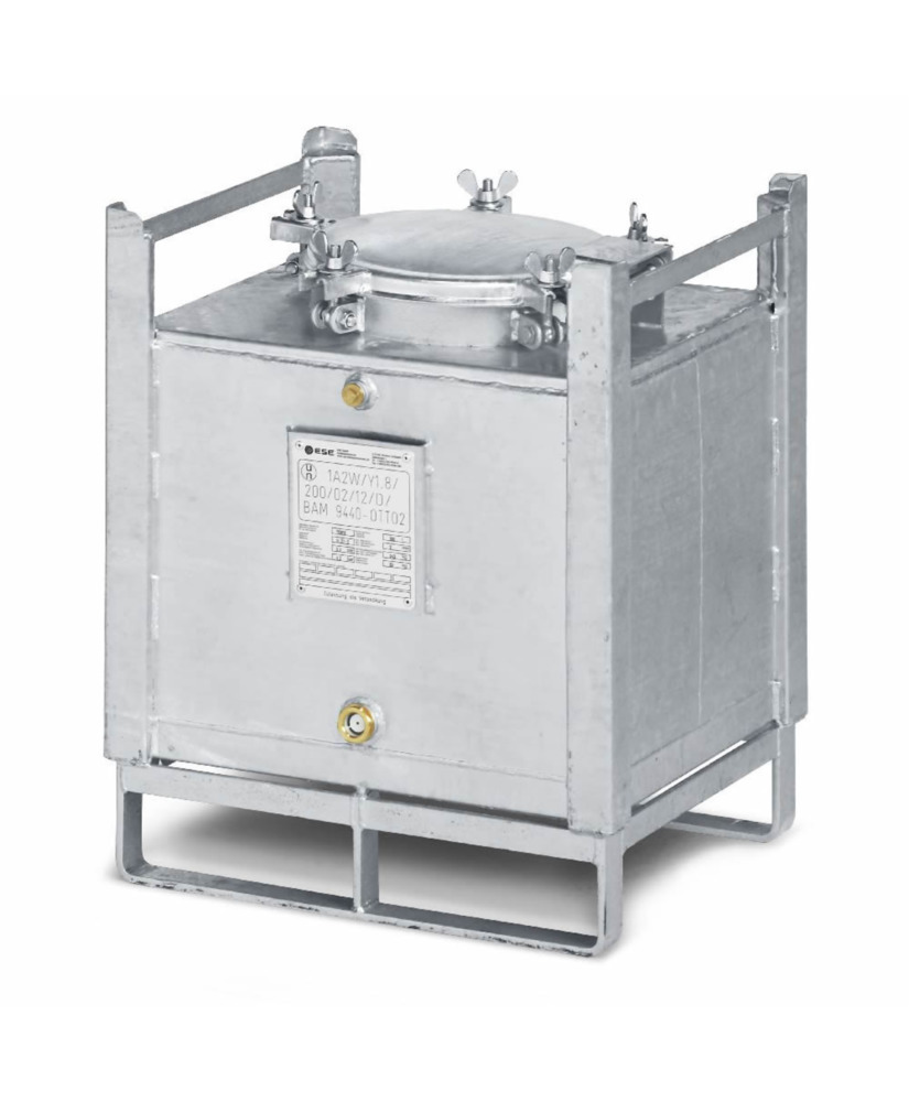 ASF-Behälter, doppelwandig, 100 Liter Volumen, feuerverzinkt