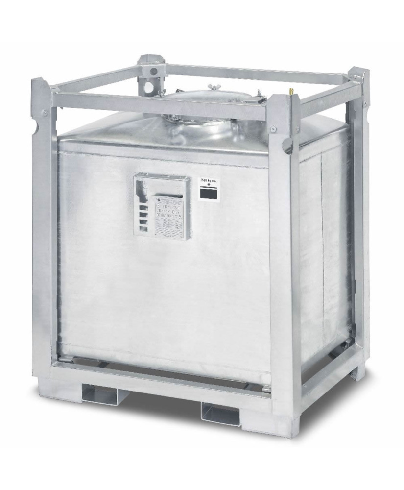 ASF-Behälter, einwandig, 1000 Liter Volumen, feuerverzinkt - 1